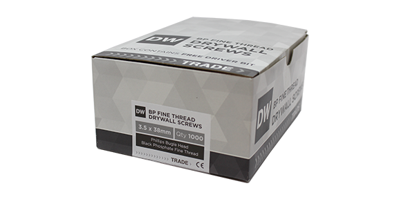 Drywall Screws - Black Phosphate, Bugle Head, Fine Thread - All Sheets